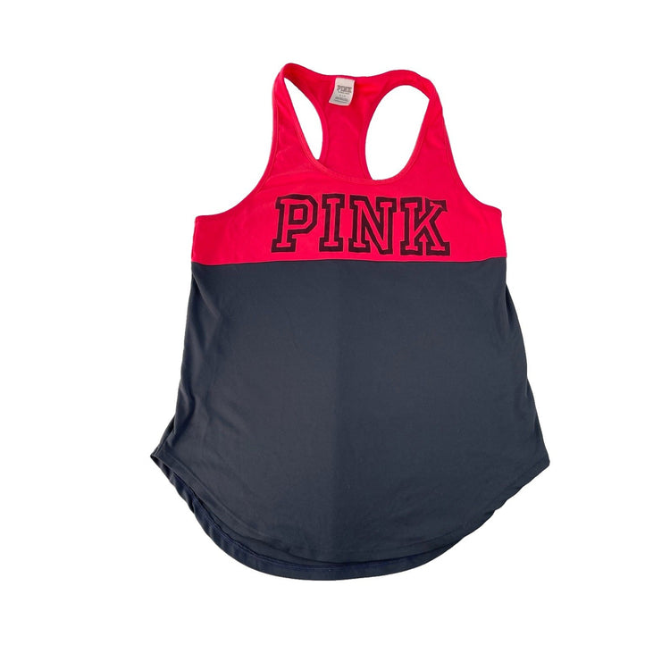 Womens PINK Victorias Secret Pink & Gray Tank Top Size Large