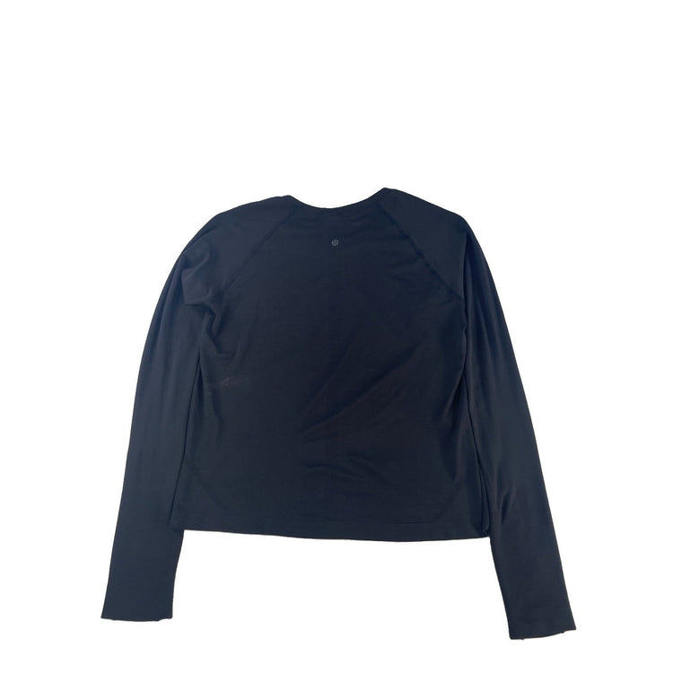Womens Lululemon Black Long Sleeve Thumbhole Running Workout Top Size 14