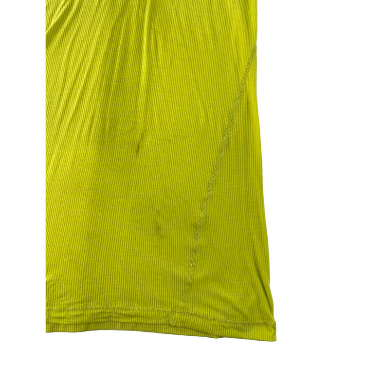 Women's Lululemon Ribbed V-Neck Athletic T-Shirt Lime Green Size L