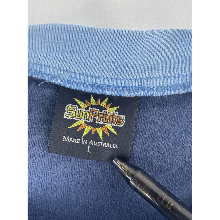 Mens Vintage Sun Prints Blue “Cairns Australia” T-Shirt Size L