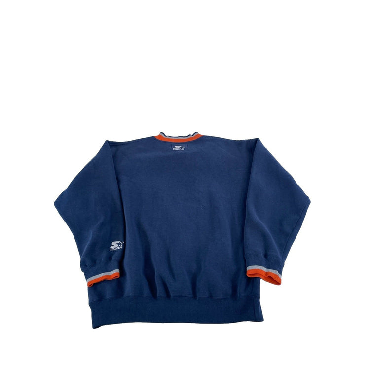 Mens Vintage Starter Chicago Bears Crewneck Sweatshirt Navy Blue Size L