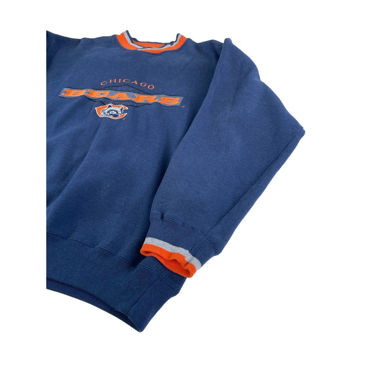 Mens Vintage Starter Chicago Bears Crewneck Sweatshirt Navy Blue Size L