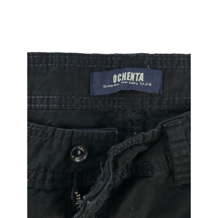 Mens Ochenta Black Multi Pocket Heavy Utility Cargo Shorts Size 32