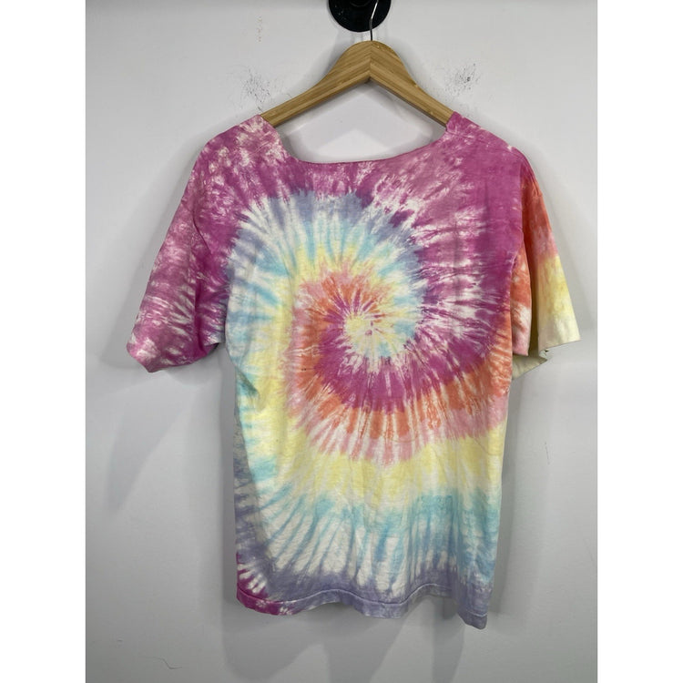 Adult Collarless Vintage 80s Grateful Dead TShirt Tie Dye Bear Holding Rose Sz L