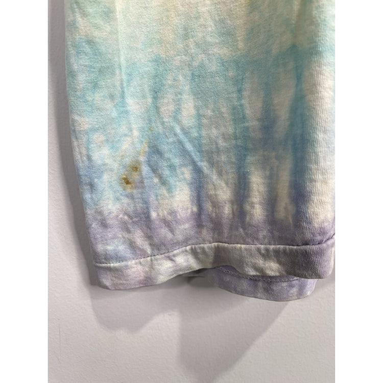 Adult Collarless Vintage 80s Grateful Dead TShirt Tie Dye Bear Holding Rose Sz L