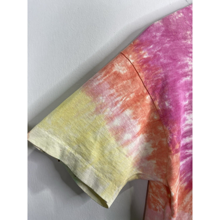 Adult Collarless Vintage 80s Grateful Dead TShirt Tie Dye Bear Holding Rose Sz L