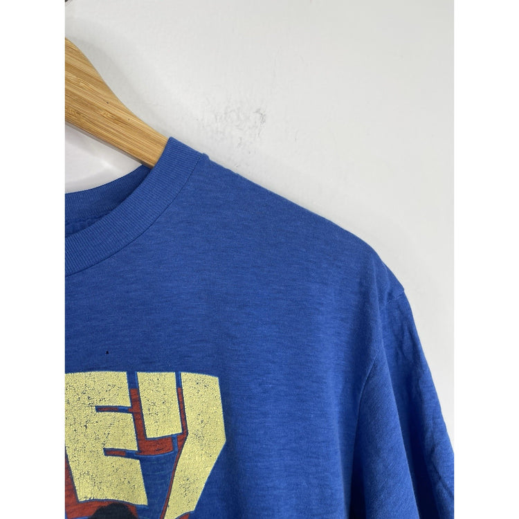 Vintage 1980s Journey Raised On Radio Blue Men’s Graphic Double Sided T-Shirt Size XL