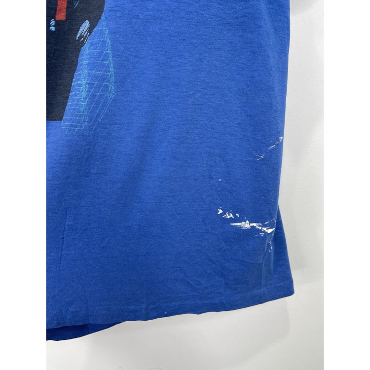 Vintage 1980s Journey Raised On Radio Blue Men’s Graphic Double Sided T-Shirt Size XL