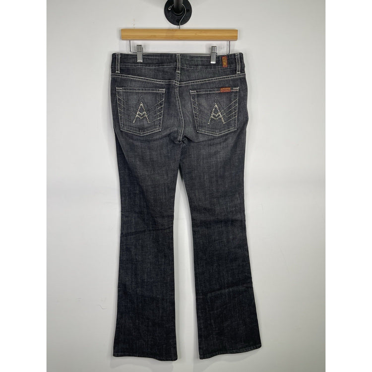 Women’s 7 for all mankind Black Denim Jeans ‘A’ Pocket Size 30