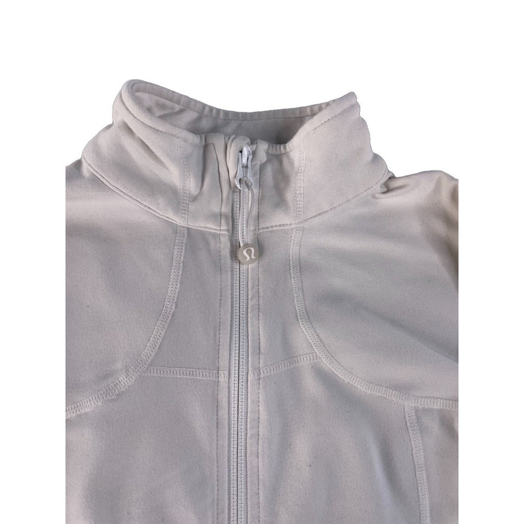 Women's Lululemon Athletica White Full-Zip Fitted Athletic Jacket Size 2
