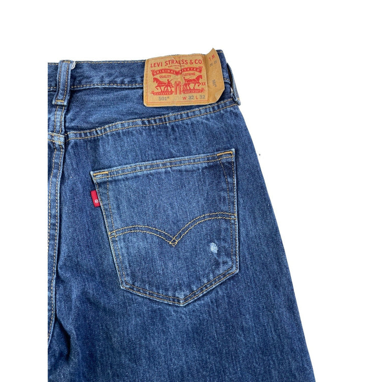 Mens Levis 501 Straight Leg Denim Blue Jeans Size 32x32