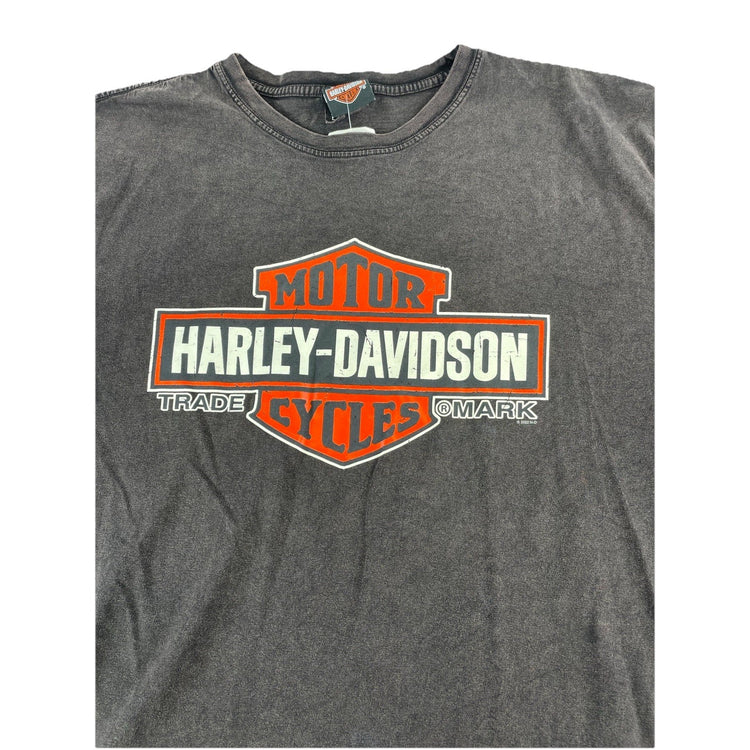 Mens Harley Davidson Motorcycle Dark Brown Logo Graphic T-Shirt Size Xl