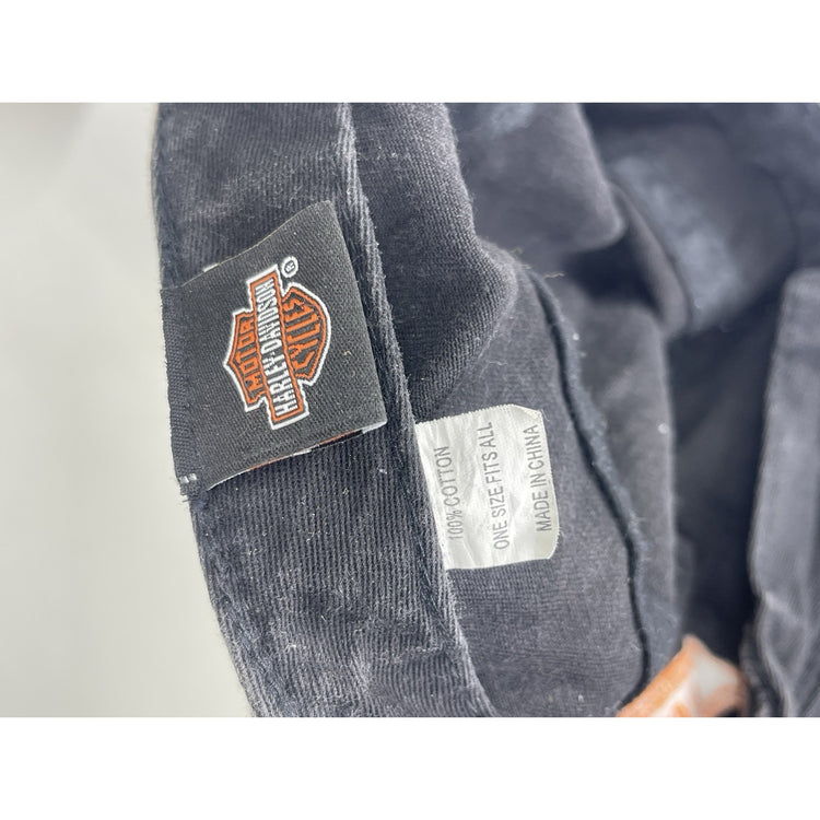 Harley Davidson Motorcycle Hot Model Black Cadet Hat One Size Adjustable Closure