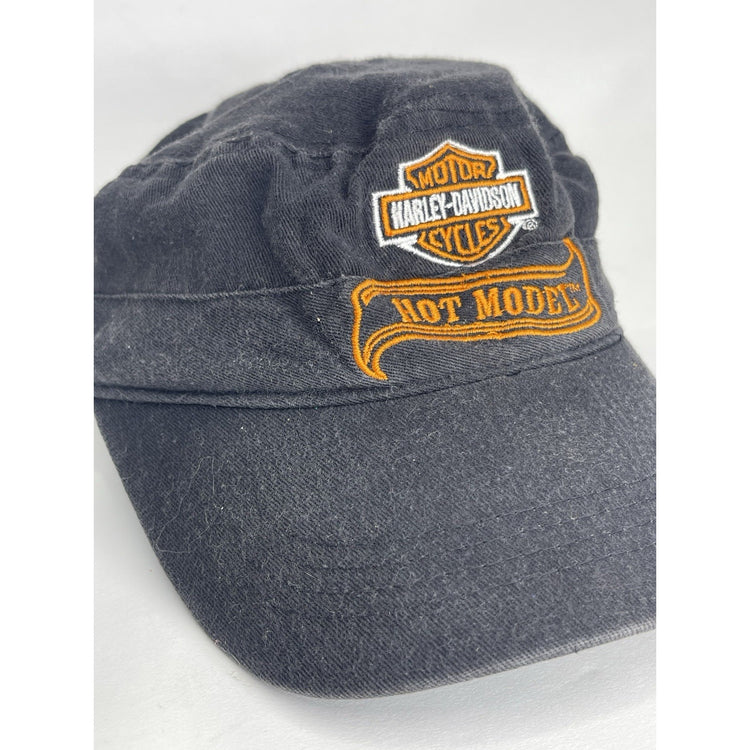 Harley Davidson Motorcycle Hot Model Black Cadet Hat One Size Adjustable Closure