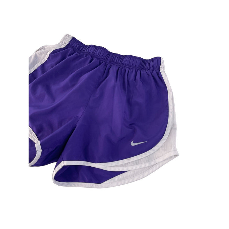Women's Nike Dri-FIT Athletic Running Shorts, Purple with White Trim, Size S