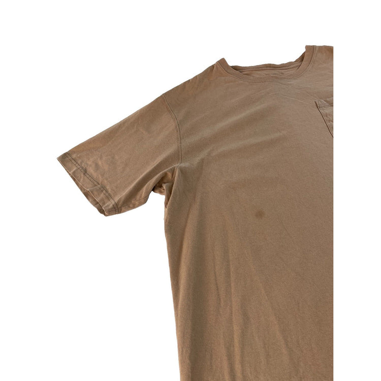 Mens Carhartt Light Brown Solid Short Sleeve Pocket Shirt Size 2xl