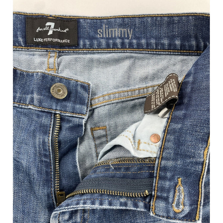 Mens 7 For All ManKind Slimmy Blue Jeans Size 28