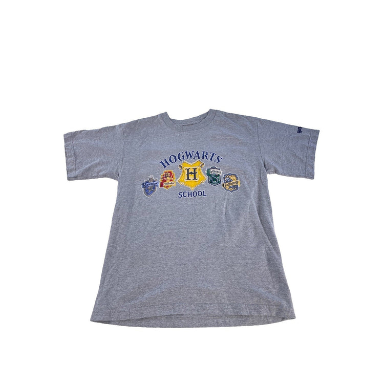 Youth Boys Vintage Harry Potter Hogwarts School Grey Graphic Tee Size XL