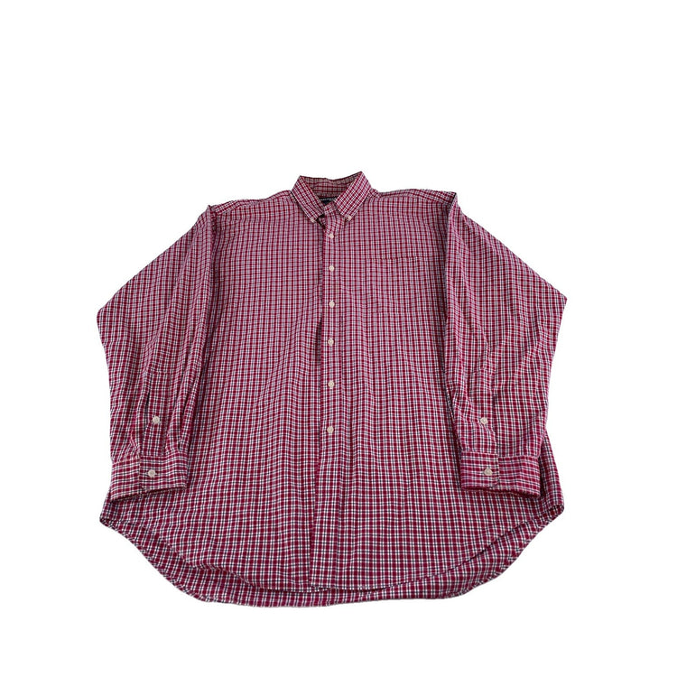 Mens Polo Ralph Lauren Golfing Red & White Plaid Long Sleeve Shirt Size XL