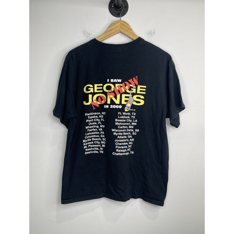 Adult Vintage 2007 George Jones No Show Concert Tour Shirt Double Sided Sz L