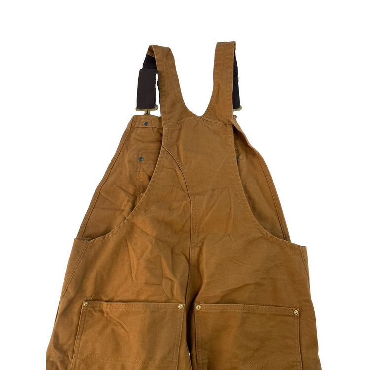 Men's Carhartt Relaxed Fit Duck Bib Overalls Brown Size 32x28