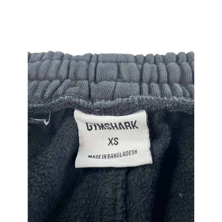 Mens Gymshark Faded Black Big Vertical Leg Logo Fleece Cuffed Joggers Size XS
