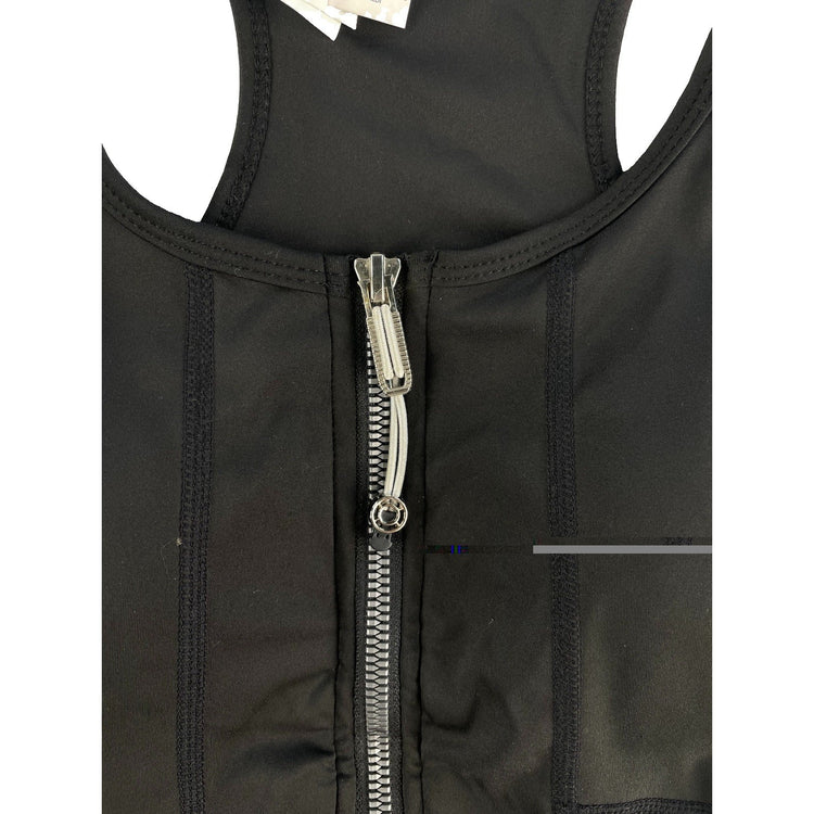 Womens Alo Yoga Black Grand Slam Front Zip Racerback Tennis Dress SIZE M