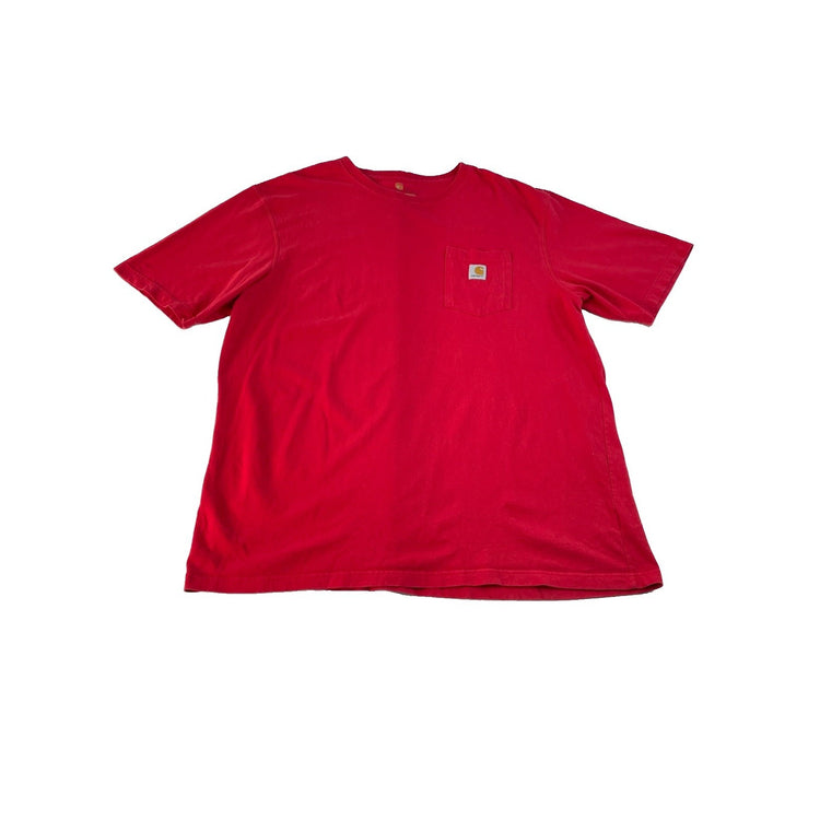 Mens Carhartt Red Original Fit Short Sleeve T Shirt Size XL