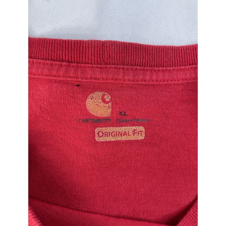 Mens Carhartt Red Original Fit Short Sleeve T Shirt Size XL