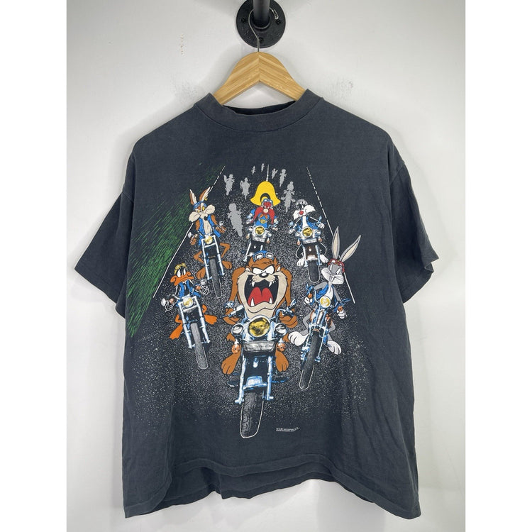 Vintage 1993 Looney Tunes Biker Rally T-shirt Size Xl