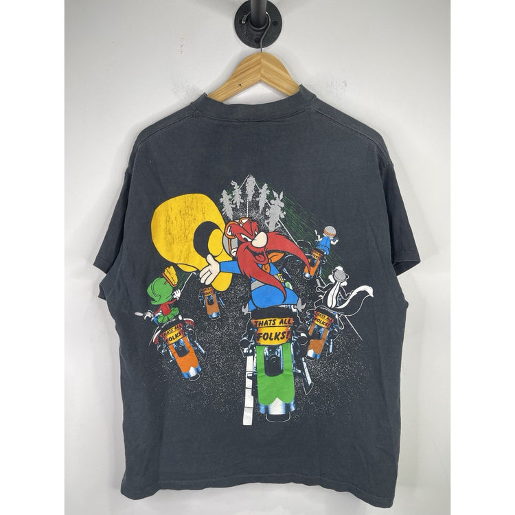 Vintage 1993 Looney Tunes Biker Rally T-shirt Size Xl