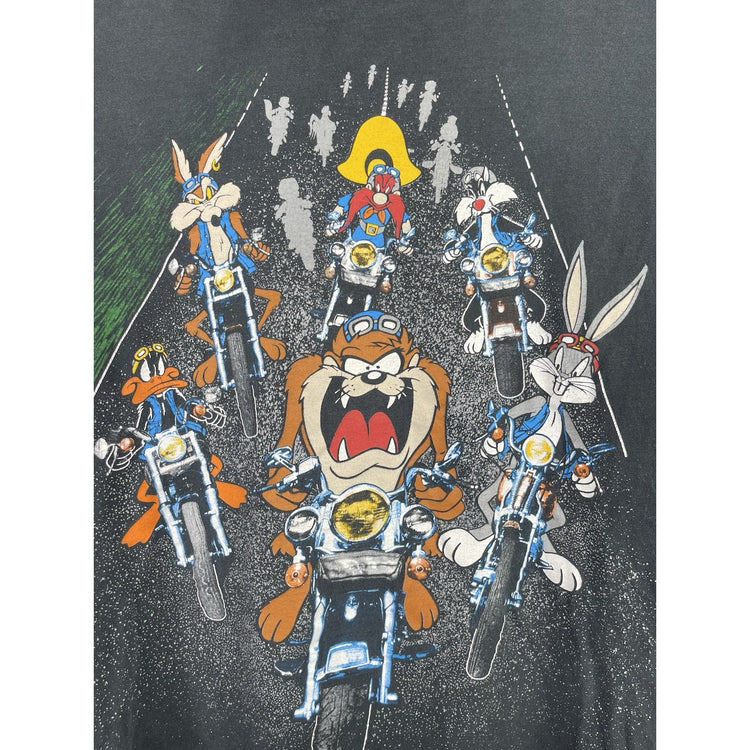 Vintage 1993 Looney Tunes Biker Rally T-shirt Size Xl