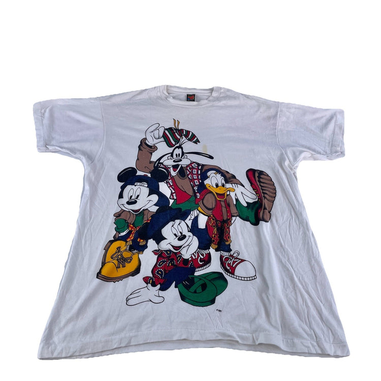 Mens Vintage 1990s Jerry Leigh Walt Disney White Graphic T Shirt Size OSFA