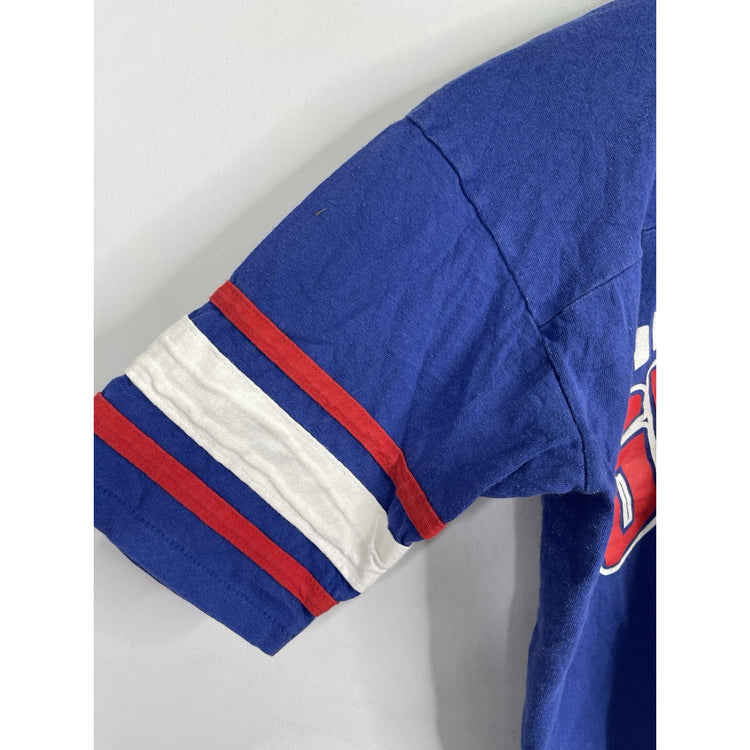 Vintage Youth Blue NEW ENGLAND PATRIOTS GTS T-Shirt Jersey USA Sz 16-14