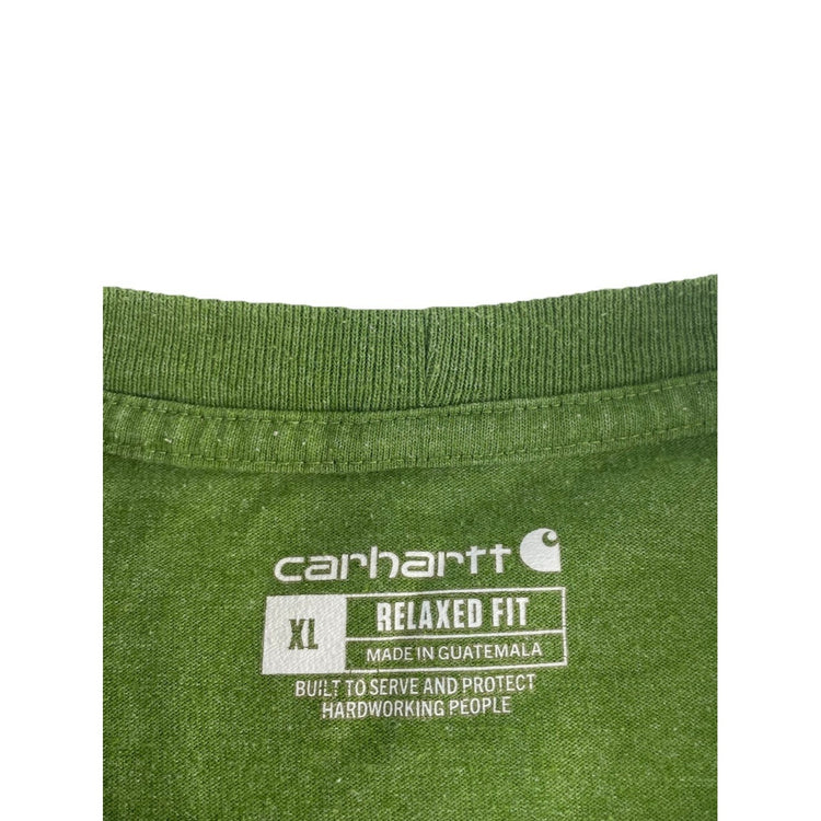 Mens Carhartt Green Relaxed Fit Long Sleeve Solid T-Shirt Size Xl