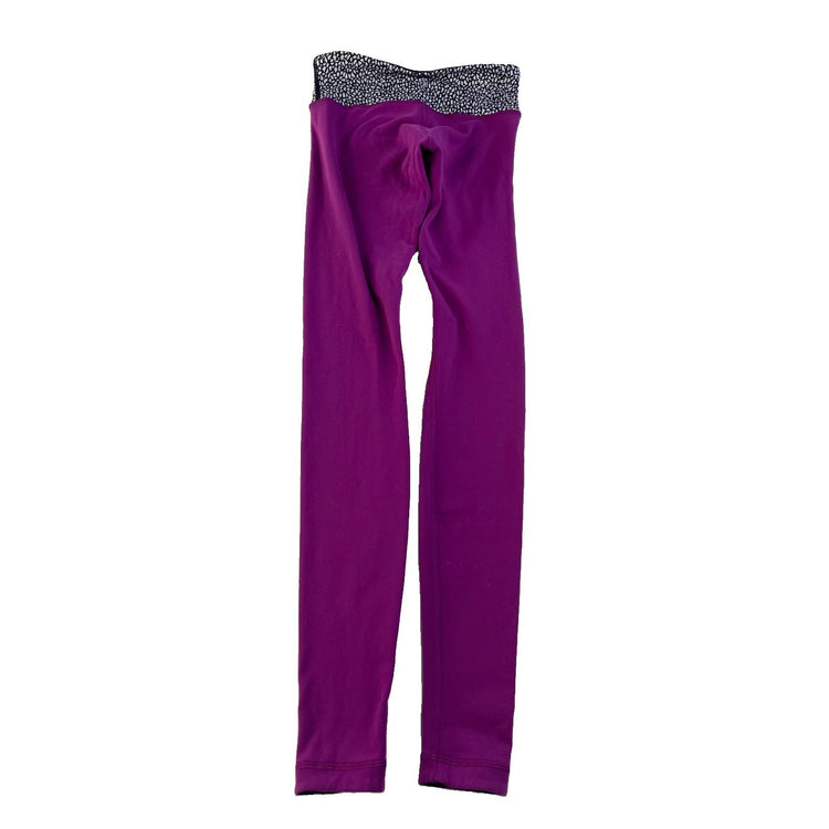 Women Lululemon Purple Athletic Performance Patterned Waistband Leggings Size 4
