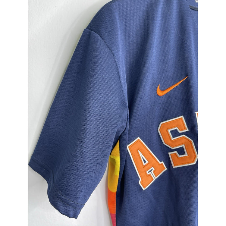 Men’s Nike Kyle Tucker #30 Houston Astros Alternate Sunset Jersey Blue Sz L