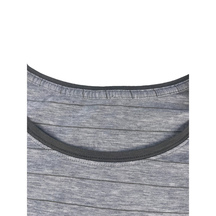 Womens Lululemon Heathered Gray Charcoal Stripe Curved Hem T-Shirt Size S/M