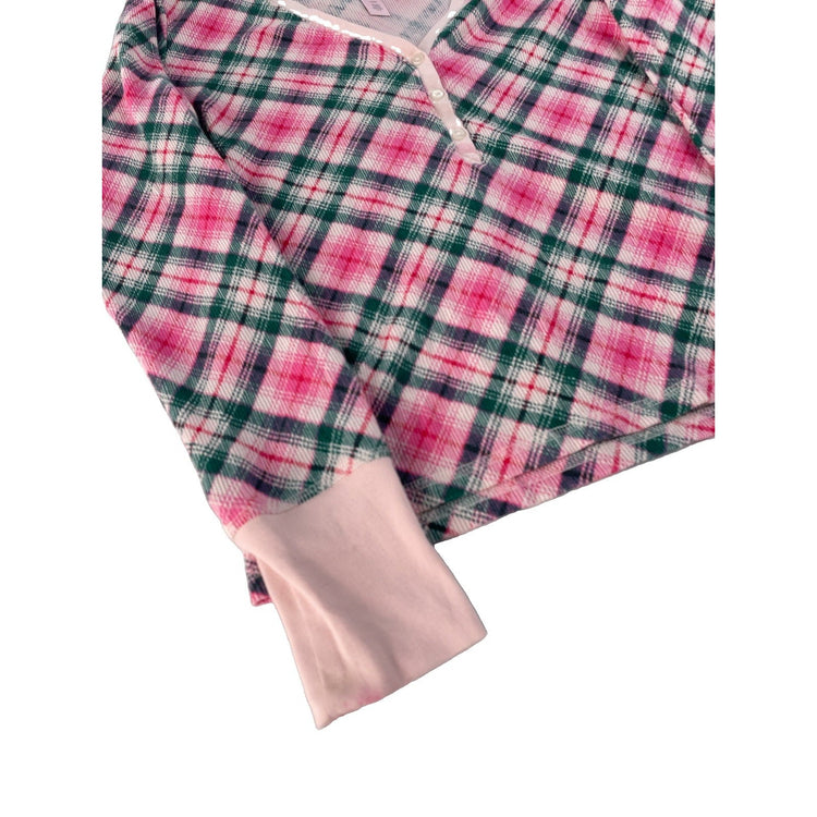 Womens Victorias Secret Pink & Green Plaid Sleep Shirt Size Small