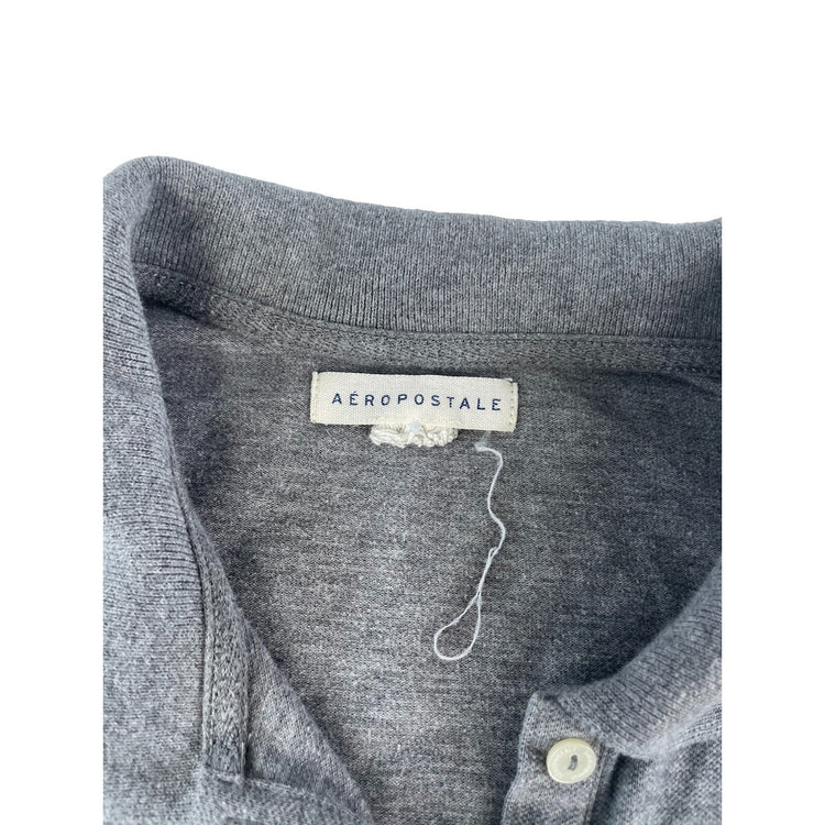 Womens Aeropostale Gray "A87" Embroidered Polo Shirt Size XS