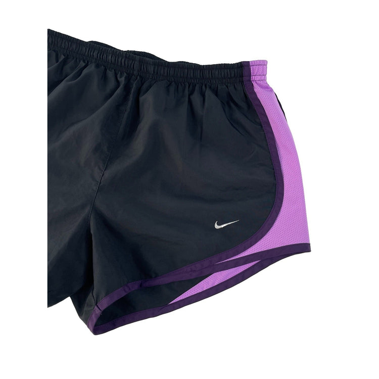 Womens Nike Dry-Fit Black With Purple Trim Athletic Shorts Size S