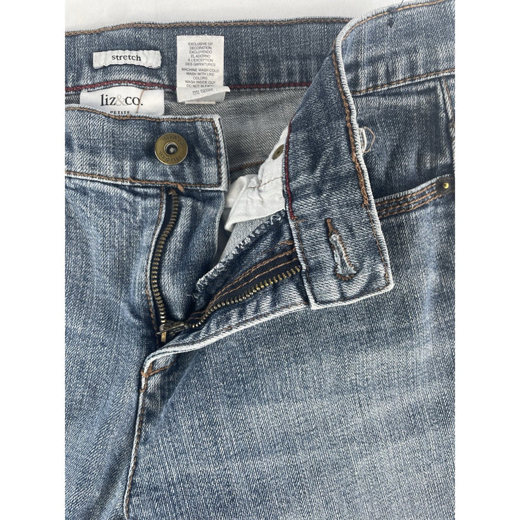 Womens Liz & CO. Light Blue Denim Jeans Size 4 Petite