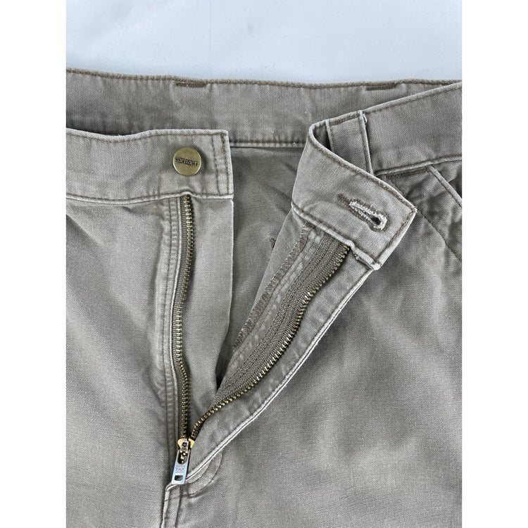 Mens Carhartt Original Fit Light Brown Carpenter Work Pants Size 36x30
