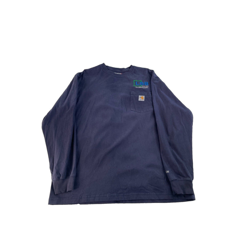Men's Carhartt FR Force Loose Fit Long Sleeve Pocket T-Shirt Navy Size L