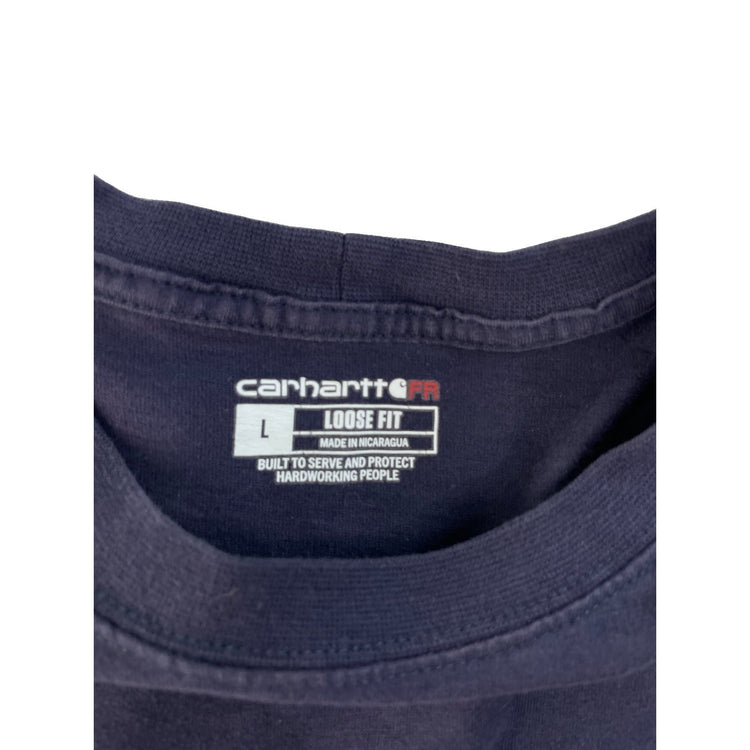 Men's Carhartt FR Force Loose Fit Long Sleeve Pocket T-Shirt Navy Size L