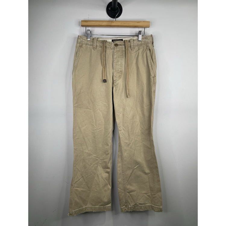 Abercrombie Vintage Fatigues Pants Drawstring Tan Cargo Size 30R
