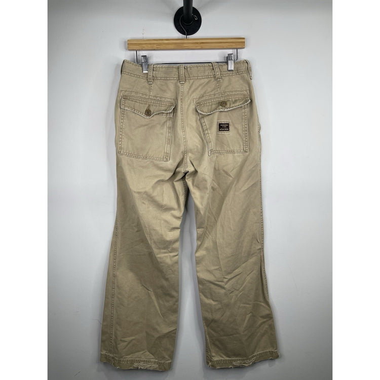 Abercrombie Vintage Fatigues Pants Drawstring Tan Cargo Size 30R