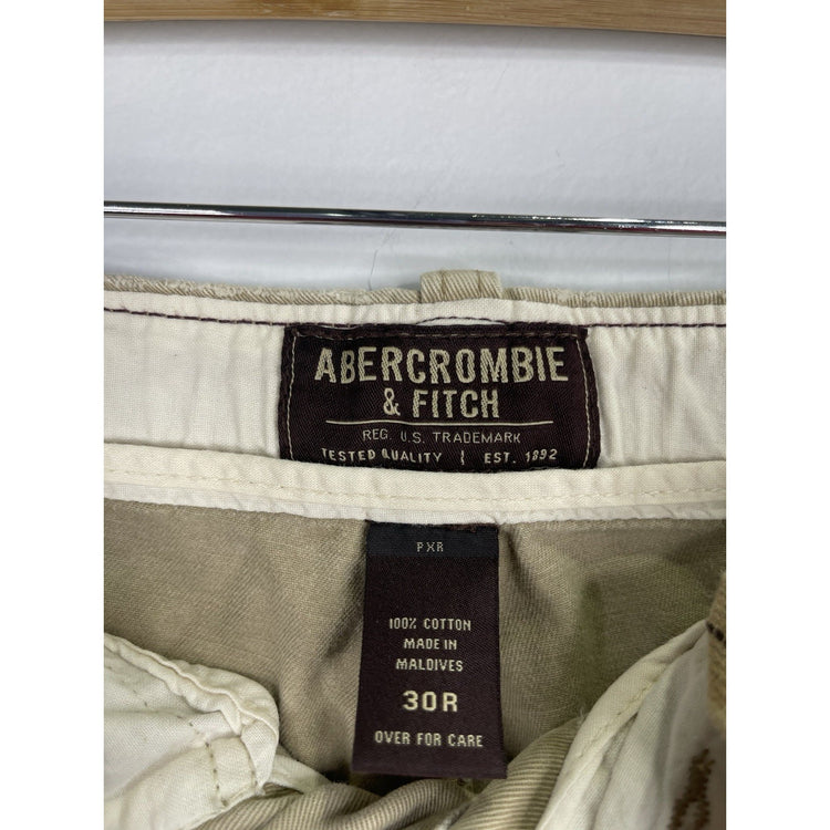 Abercrombie Vintage Fatigues Pants Drawstring Tan Cargo Size 30R