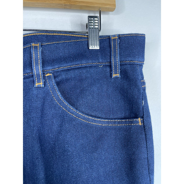 Vintage Levis 547 Action Jeans 36x28 1990s Dark Wash Straight Blue Brown Tab