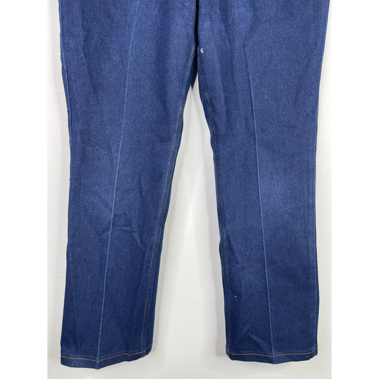 Vintage Levis 547 Action Jeans 36x28 1990s Dark Wash Straight Blue Brown Tab